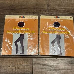 Vintage Fruit of the Loom Opaque Proportioned Fit Panty Hose - Tall -Made in USA